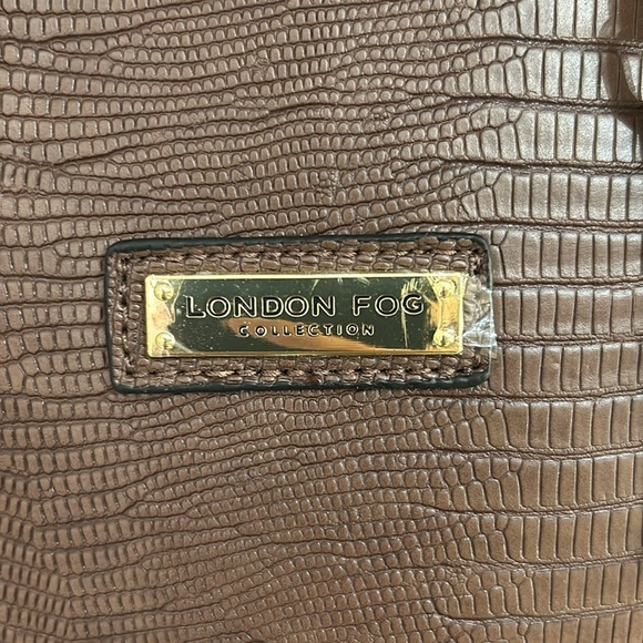 NWT LONDON FOG  Caroline Lizard Satchel Brown - Picture 3 of 9